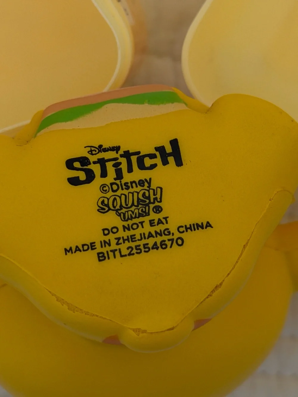 Disney Stitch Squish Yellow Toy